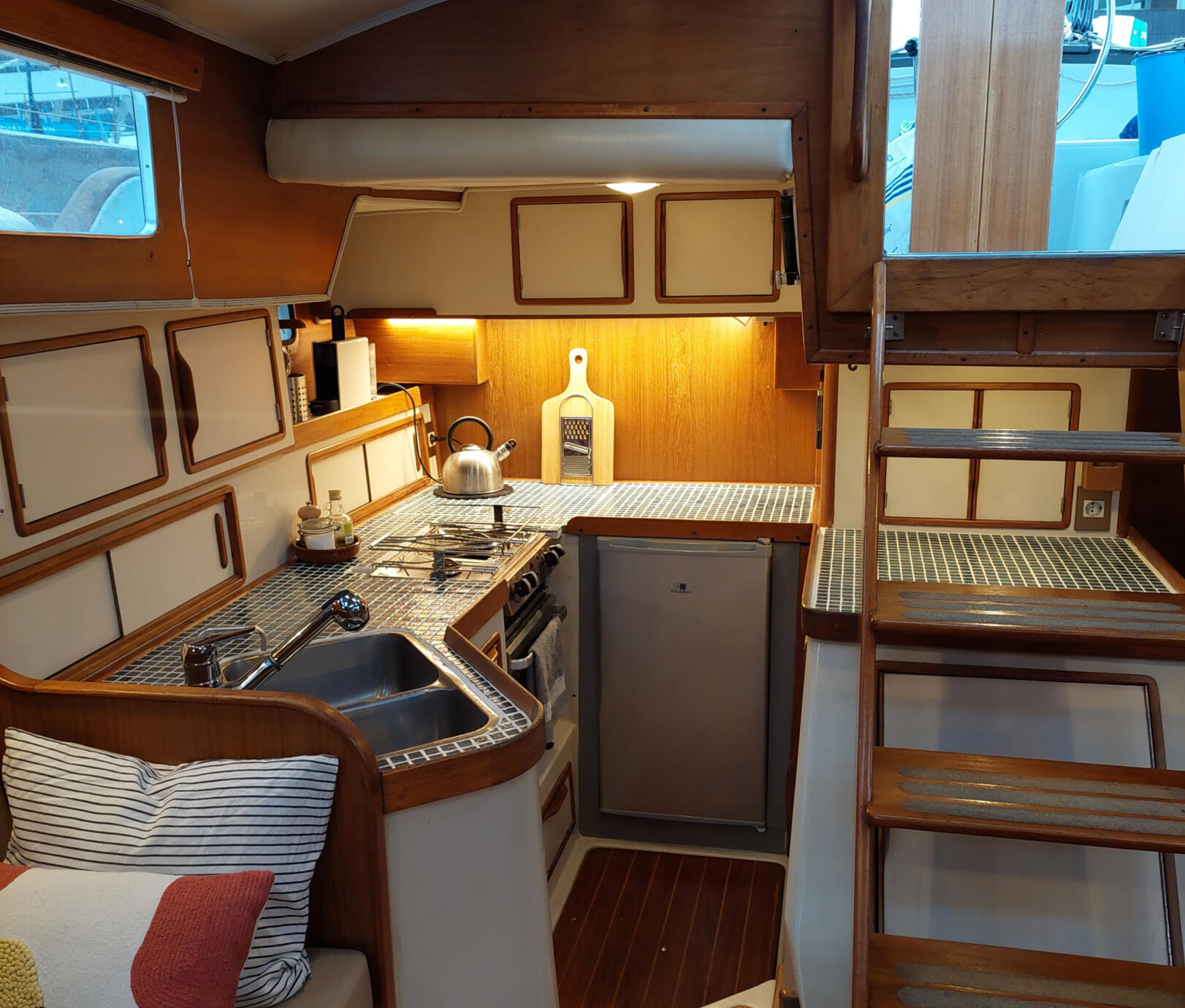 inside full refit sailboat